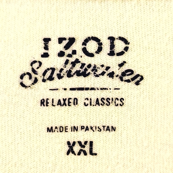 IZOD SALTWATER RELAXED SOFT FEEL GRAPHIC T SHIRT, LIME XXL - Picture 3 of 4